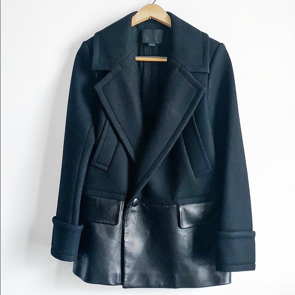 Alexander Wang wool and leather jacket - Picture 1 of 4